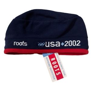 ROOTS 2002 USA Olympic Beenie Salt Lake City NWT Vintage Adjustable